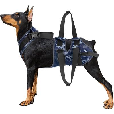 Pet Dog Camouflage Assistive Sling Help Lift Rear Legs Chest Strap Leash Harness For Elderly Disabled Injured Dogs - amouflage