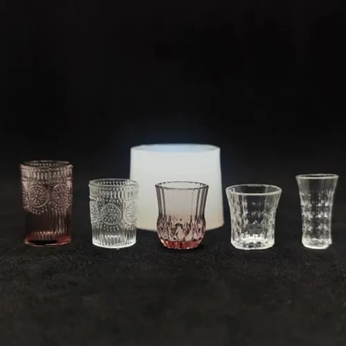 Puppenhaus Miniatur Kristall Tropf kleber Tasse Geschirr Silikon form DIY Geschirr Puppen Haus