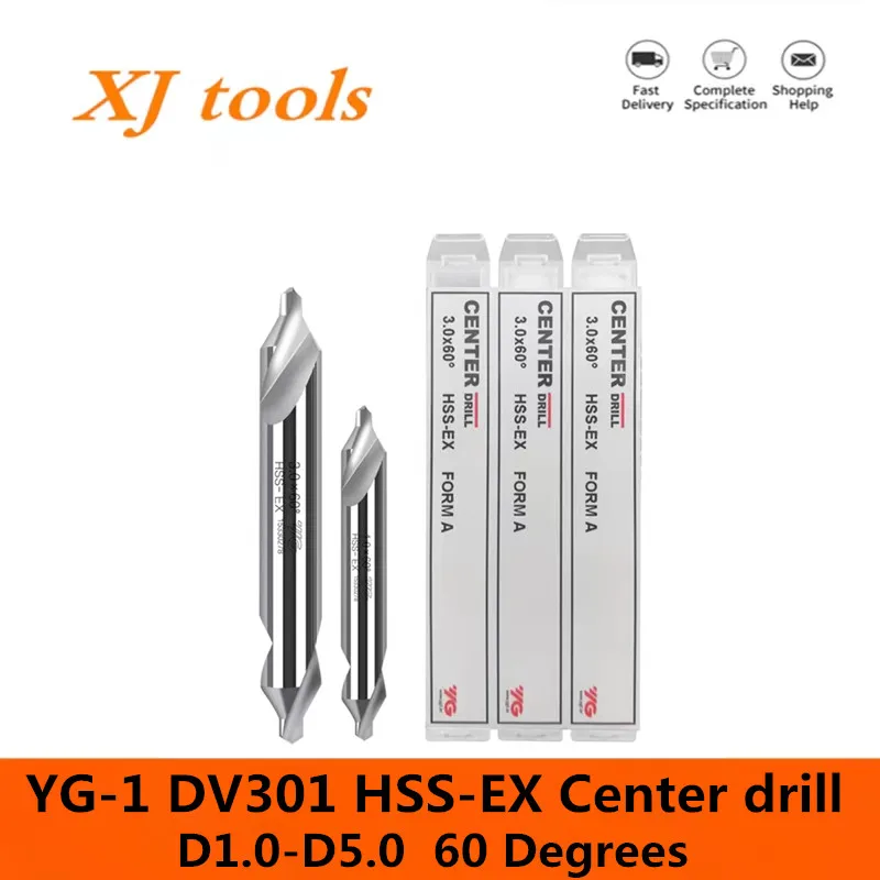 YG-1 DV3010 HSS-EX 60 gradi trapano centrale tipo A trapano centrale D1.0 D1.5 D2.0 D2.5 D3.0 D4.0 D5.0 lavorazione acciaio inossidabile. St