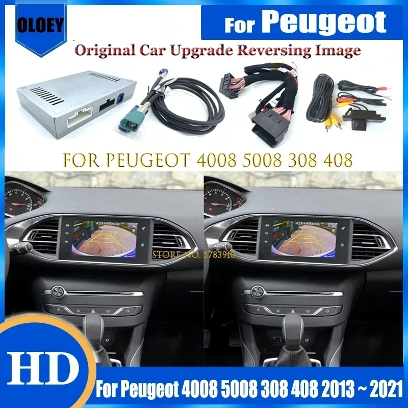 Plug & Play Original-Bildschirm-Upgrade-Rückfahrkamera-Adapter für Peugeot 4008 5008 308 408 2013 ~ 2021 Schnittstelle Rückfahrkamera Image