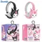 Nuovo Kulomi Hello Kitty Cut cuffie Bluetooth cuffie Wireless Anime Cartoon cuffie Stereo auricolari