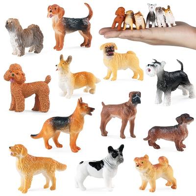 TEMU 12pcs Mini Dog Figurines Playset Realistic Detailed Plastic Puppy Figures Hand Painted Emulational Tiny Dogs Animals Toy Set Cake Toppers Christmas Birthday Gift For Kids Toddlers La Ferme