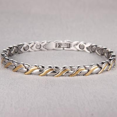 TEMU Titanium Steel Magnetic Bracelets For Women With 3500 Ultra Strength Magnetic Bracelet Adjustable Length With Sizing Tool Valentine's Day Gift For Her Image