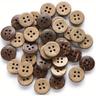 100pcs Coconut Shell Buttons Small Size 1/2 Inch (12.5mm) 4 Holes Coconut Button For Shirt Sewing Or Diy Crafts