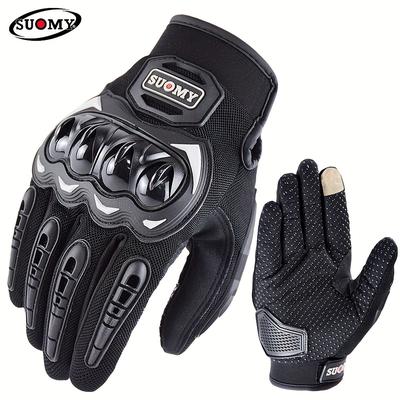 Summer Motorcycle Gloves Touch Screen Breathable Full Finger Gloves Guantes Moto Non-slip Riding Gloves Protective Anti-fall