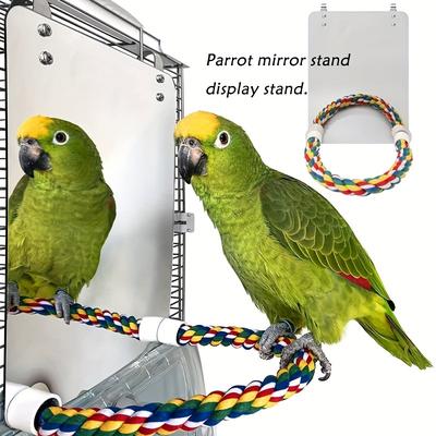 1 Set Interactive Bird Mirror Toy With Rope For Pa...