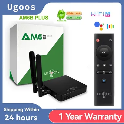 UGOOS AM6B PLUS TV Box 4GB 32GB Amlogic S922X-J 2.2GHz Android 9.0 5G WiFi Bluetooth 4K HD Media