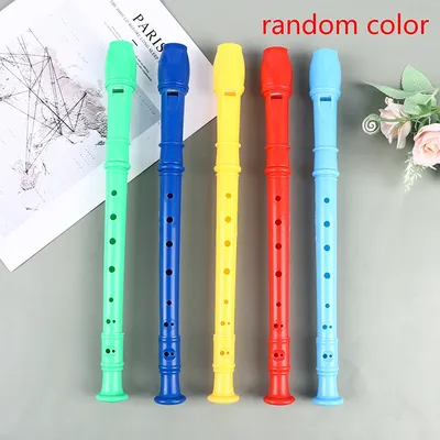 8 Holes Plastic Recorder Long Flute Woodwind Instrument Colorful Instrumens Long Flute 1pcs random