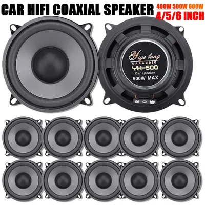 Car Speakers 4/5/6 Inch Vehicle Door Auto Audio Music Stereo Subwoofer Full Range Frequency 600W 2-Way Automotive Speakers