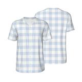 Balery Blue Checkboard Baseball Jersey for Men Casual Button Down Shirts Short Sleeve Active Team Sports Uniform-3X-Large