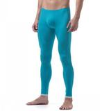 Zaldita Men s Ice Silk Long Pants Thin Leggings Tights Base Layer Bottom Compression Tights Underwear Blue M