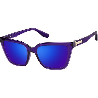 Zenni Women's Cat-Eye Rx Sunglasses Purple Plastic Full Rim Frame