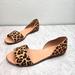 J. Crew Shoes | J. Crew Flat Sandals Sz 10 Cheetah Print Tan Brown Fur Casual Slip On Open Toe | Color: Brown/Tan | Size: 10