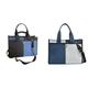 ARVALOLET Women's Retro Large Capacity Shoulder Bag Denim Handbag Adjustable Strap Casual Handbag, Black and light blue, 17.5 * 15 * 6.5cm