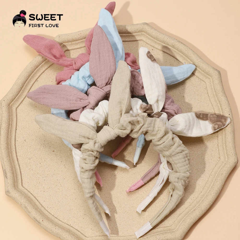 Kinder Haarschmuck Kopfband für Kinder Mädchen Solide Kaninchenohr Mädchen Haarbänder Baby Kinder Kopfbedeckung Niedliche Party Dekoration Image