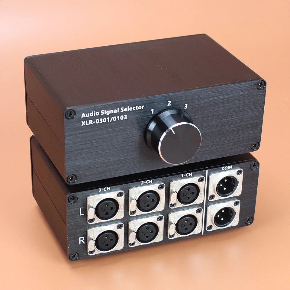 Hifi-Audiosignal-Schalt wähler xlr verlustfreie Verteiler box 3 in 1 out, 1 in 3 out, für CD-Decoder-Amp-Aktiv lautsprecher Image
