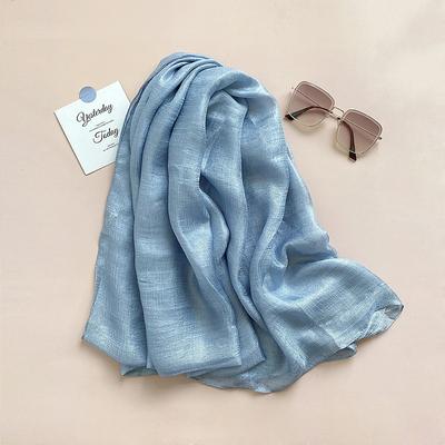 Women's Rectangle Scarf Street Daily Date Blue Pink Scarf Pure Color
