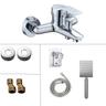 Shower Mixer Bar Valve Wall Mounted Chrome with Handheld Spray, Bottom G1/2 Shower Mixer Tap Round Mixer Bar Wall Mount