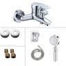 Shower Mixer Bar Valve Wall Mounted Chrome with Handheld Spray, Bottom G1/2 Shower Mixer Tap Round Mixer Bar Wall Mount