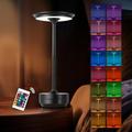 Portable Metal Desk Lamp, Cordless LED Table Lamp, 16 Color Touch Control Rechargeable Lamp, Stepless Brightness Room Decor Desk Lamp, Bedside Lamp, Night Light, Dining Room Lamp