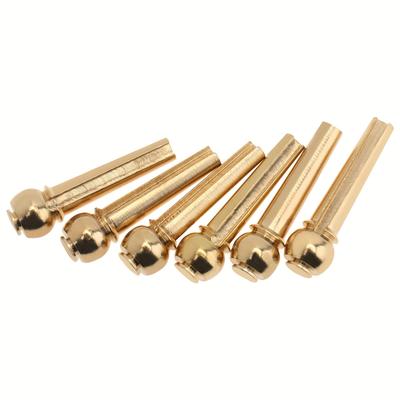 TEMU 6pcs Pure Copper Brass Guitar Bridge Pin Strings Nail Pegs For Folk Acoustic Guitar Keep Full Timbre More Stable