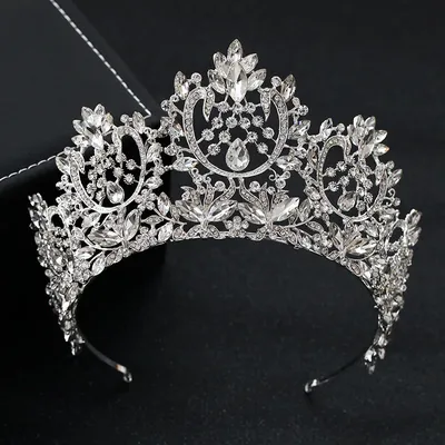 European Baroque Sparkling Crystal Big Bridal Tiara Crown Rhinestone Pageant Diadem Couronne De