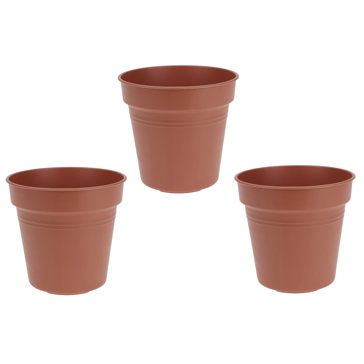 PROGARDEN 3 Blumentöpfe Pflanzenkübel 13x14cm Plastik Braun Blumentopf Blumenkübel Pflanzkübel Deko Garten Pflanzgefäß Plant Pot Image