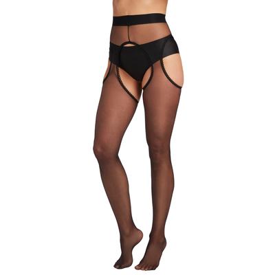 Plus Size Women's Suspender Tights by MeMoi in Black (Size 5X-6X)