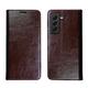 LVCRFT Wallet Case for Samsung Galaxy S22/S22plus/S22ultra, Genuine Leather Folio Case with [Card Slots][Kickstand][Magnetic Closure] Flip Phone Case,Brown,S22Ultra 6.8"