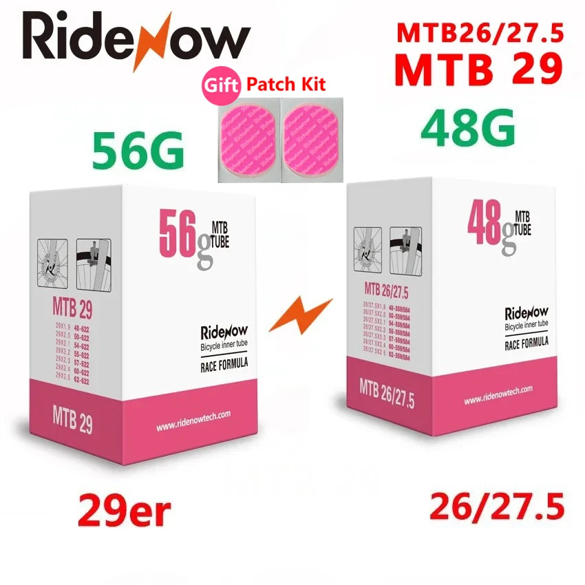 Ultraleichte Kamera RideNow TPU MTB 29 Fahrradschlauch 29 x 1,9 1,95 2,0 2,1 2,2 2,3 2,4 2,5 Zoll Mountainbike Reifen 26 27,5 29er Image