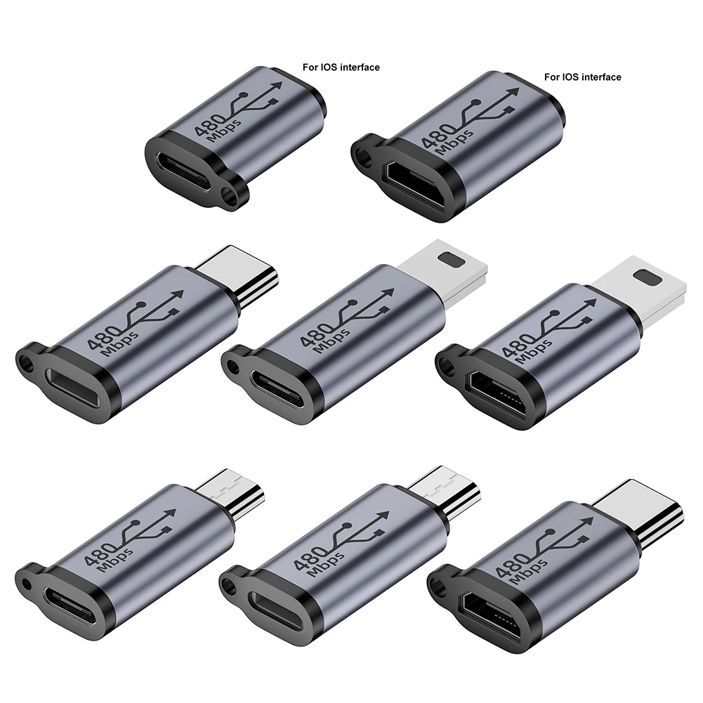 USB Typ C Buchse zu Micro USB Stecker Adapter Anschluss 8 Pin 18W/12W Schnell ladung Micro USB Ladegerät Adapter für Tablet Laptop PC Image
