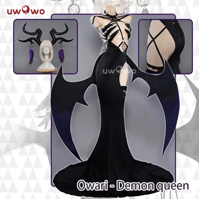 AUF LAGER UWOWO Spiel Azurr Lanee IJN Owari Cosplay Kostüm Schwarzes Kleid Halloween Kostüm Mit Kopfbedeckung Image