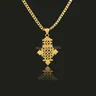 Neueste Zwei Größe Ethiopian Kreuz Anhänger Halskette Gold Farbe Äthiopien Item Schmuck Afrika