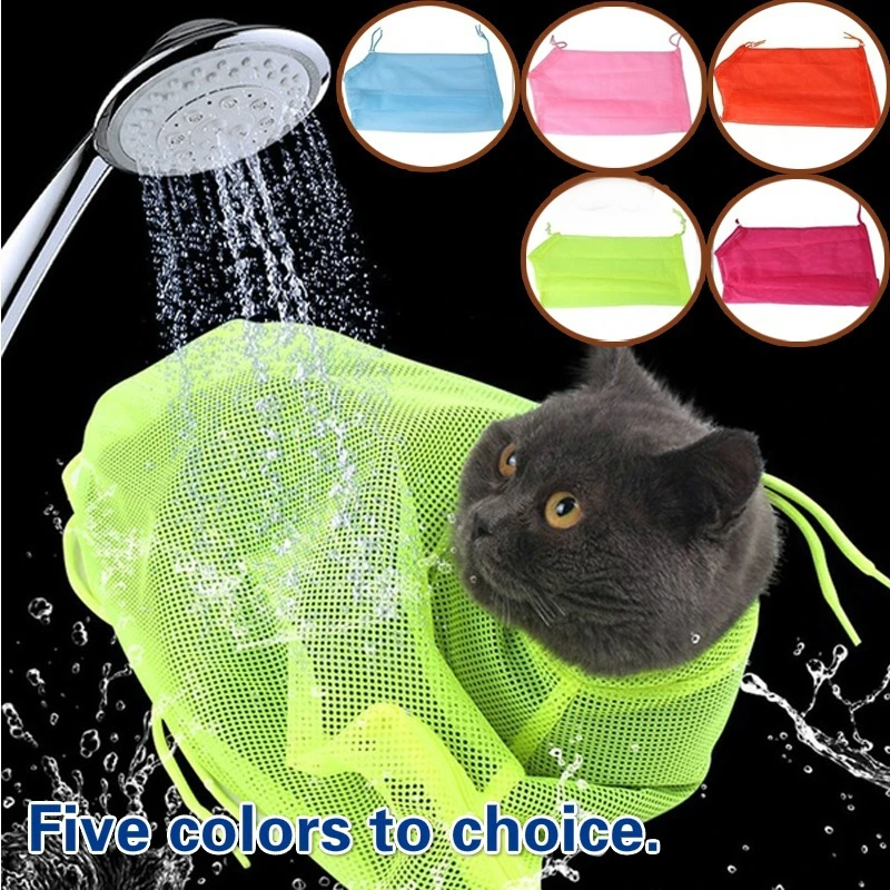 Mesh Katze Pflege Bad Tasche Katzen Waschen Taschen Für Haustier Baden Nagel Trimmen Injizieren Anti Scratch Biss Zurückhaltung Katze produkte Image