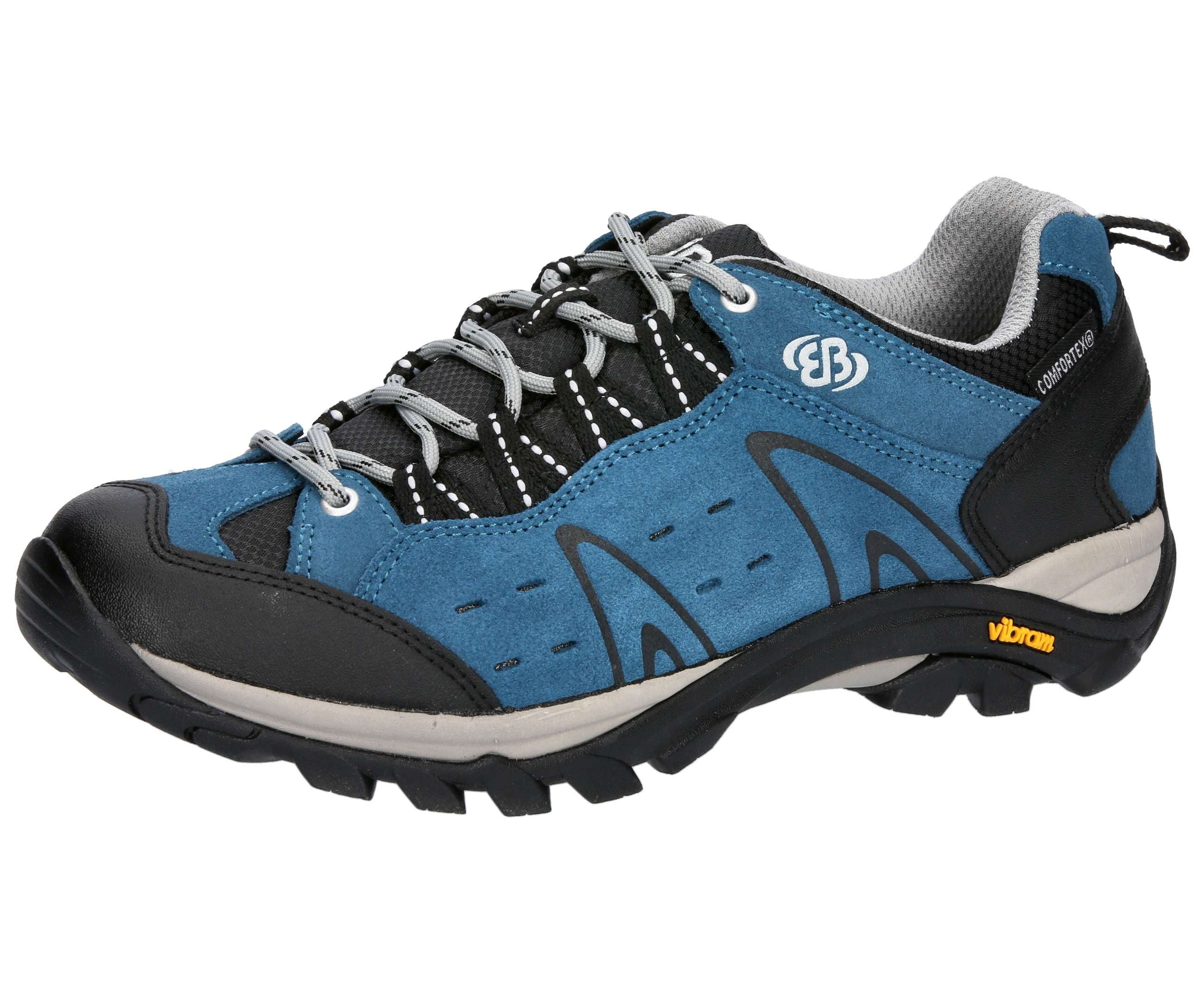 Wanderschuh BRÜTTING "Outdoorschuh Mount Bona Low", Herren, Gr. 36, blau, Veloursleder, Schuhe Wanderschuh
