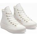 Sneaker CONVERSE "CHUCK TAYLOR ALL STAR LIFT PLATFORM" Gr. 42, weiß (vintage white) Schuhe Schnürstiefeletten