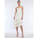 Women's Esme Asymmetrical Ruffle Dress in Gardenia / 14 | BCBGMAXAZRIA