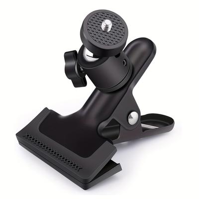 "TEMU Clamp Mount, Camera Flash Mount, Phone Mount, 360° Camera Clamp, Clamp Tripod Flash Rail Mounting Adapter With 1/4"" Threaded Ball Head, Compatible With Hero Dslr Camera Tripod"