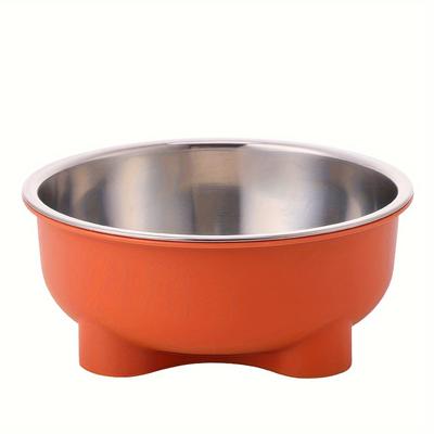 TEMU Supet Elevated Stainless Steel Pet Bowl - Neon Yellow With Raised Stand, Ideal For , Indoor/outdoor Use, & Stylish Image
