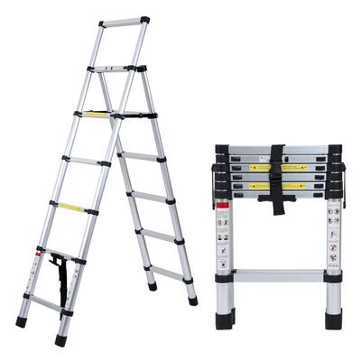 Swanew - Deactive) Teleskopleiter Ausziehleiter Klappleiter Stabil Aluminium Stehleiter 1.7m+2.0m Image