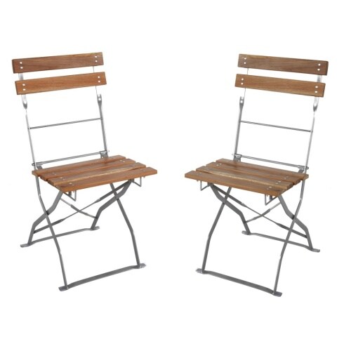Lex 2er Set Gartensessel Biergartensessel Gartenstuhl Akazienholz klappbar Balkon : 2er-Set Image