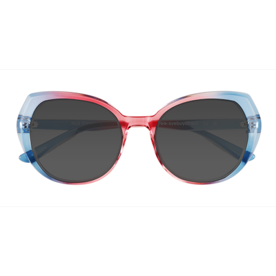 Female s horn Blue Pink Plastic Prescription sunglasses - Eyebuydirect s True Colors