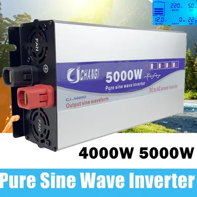 4000/5000W Pure Sine Wave Inverter Power DC12V 24V To AC220V Voltage 50/60HZ Voltage Power