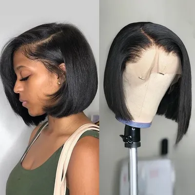 Straight Wig Closure Bob Wig Bob Wigs Human Hair Brazilian Wig 4x4 Lace Closure Wig Lace Short Bob