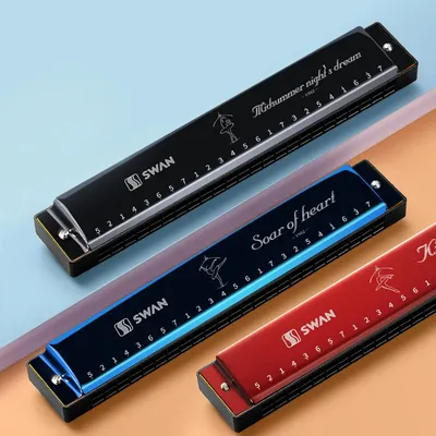 SWAN harmonica High Quality Mouth Organ 24 holes polyphony harmonica C key for professional