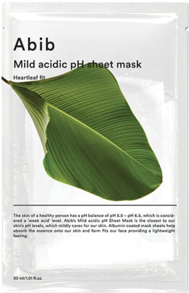 Abib Mild Acidic pH Sheet Mask Heartleaf Fit 10 Stk. Tuchmaske