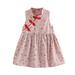 Uuszgmr dresses for teens Floral Dress Cheongsam Party Outfits Toddler Kids Baby Sleeveless Skirt easter dresses Pink Size:18-24 Months