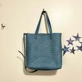 Madewell Bags | Madewell The Medium Transport Tote: Woven Leather Edition | Color: Blue | Size: 12.25” X 11” X 5.5”D