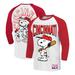 Men's Ripple Junction White/Red Peanuts Cincinnati Baseball 3/4-Sleeve Raglan T-Shirt