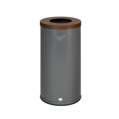 PROREGAL Robuster Wertstoffsammler mit Deckel | 70 Liter, HxBxT 70x36,5x36,5cm | Verzinkter Stahl | Braun | Mülleimer Abfalleimer Müllkorb Image